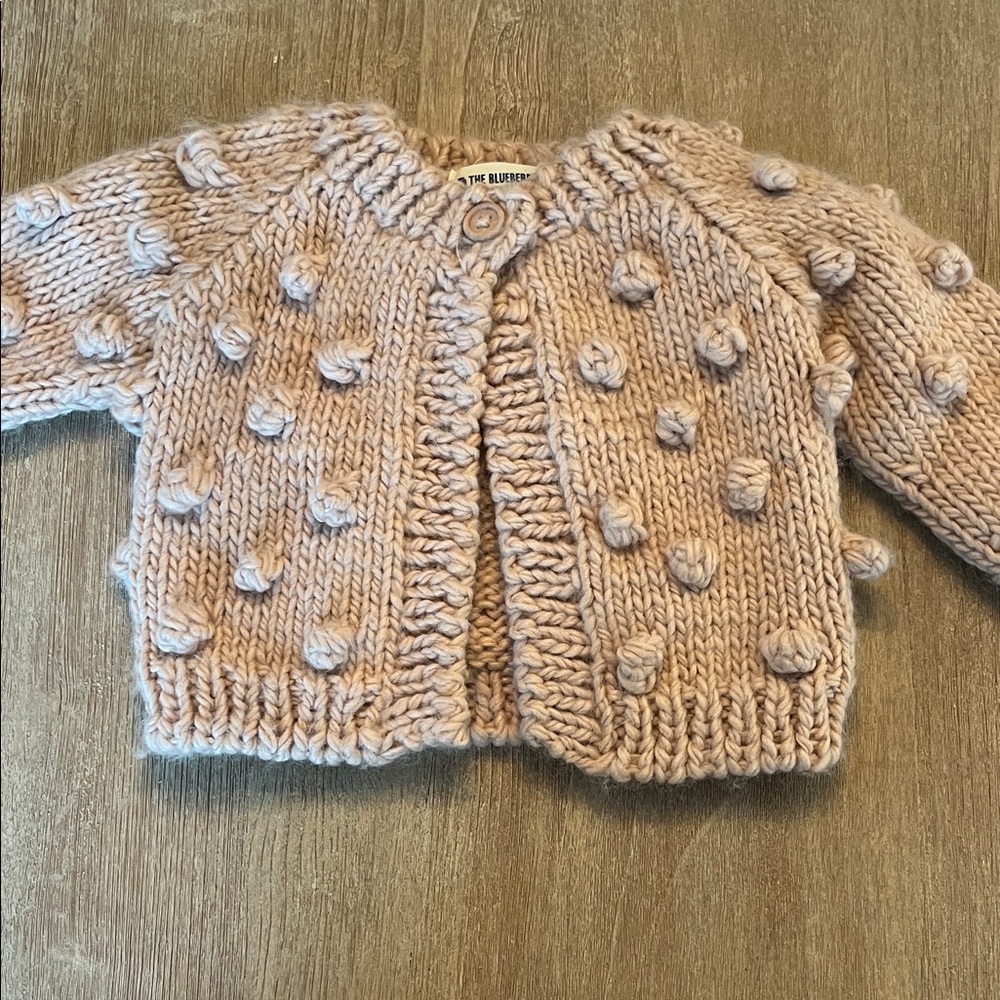 The Blueberry Hill Kids Pom-Pom Knit Cardigan - Blush